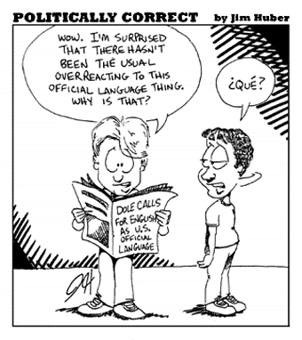"Politically Correct" Cartoons - September 8, 1995 - on English as the